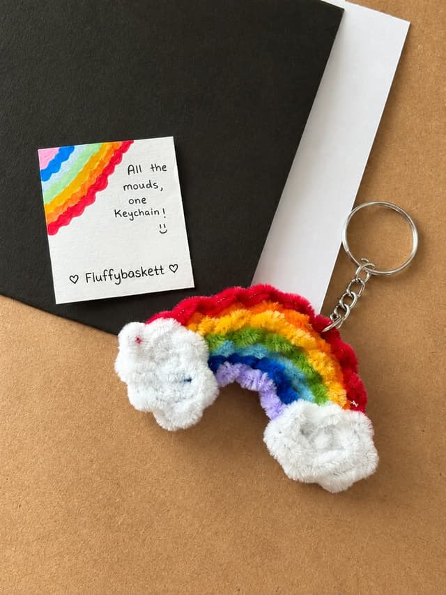 Rainbow Cloud Keychain