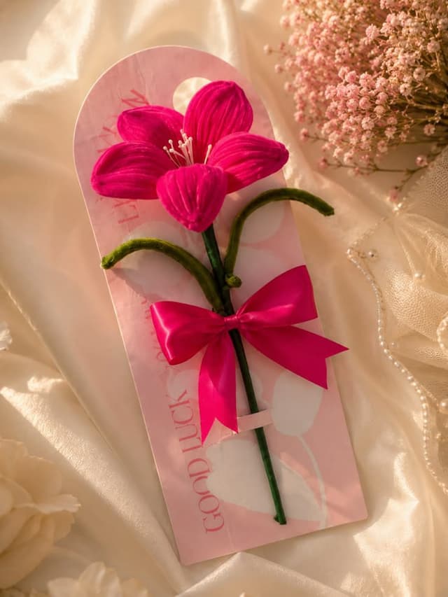 Pink Lilly Flower Card