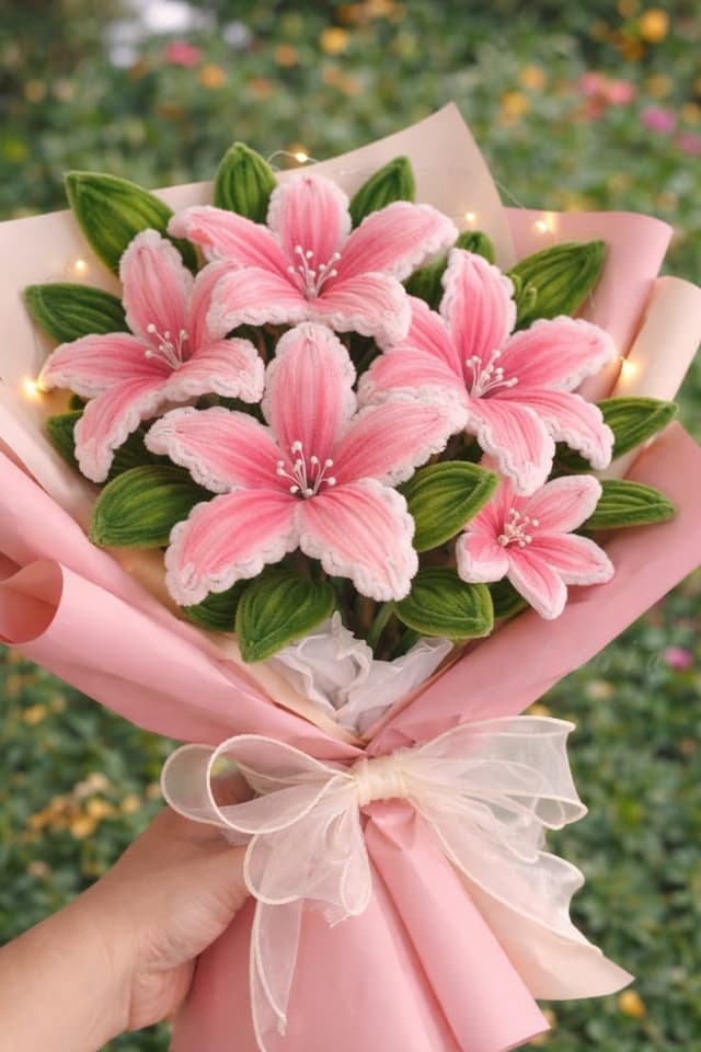 Eternal Glow Pink Lilly Bouquet