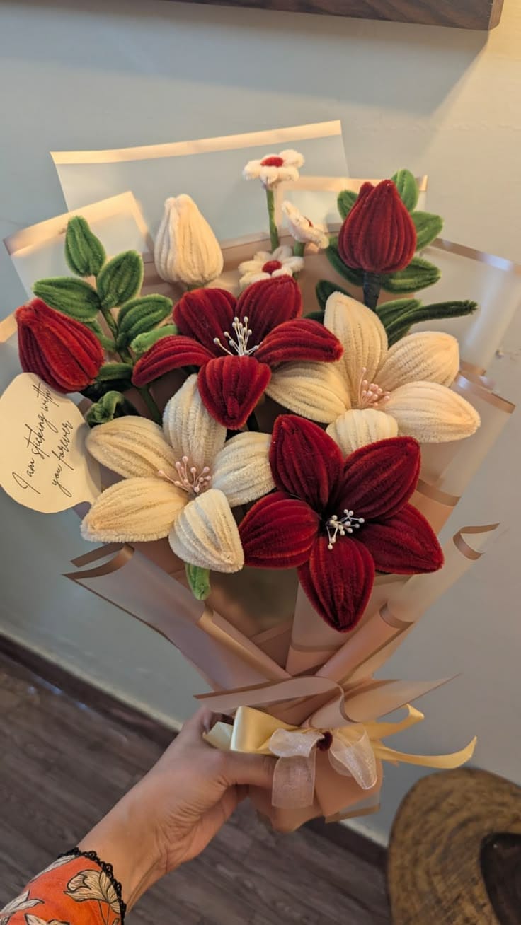 Velvet Bloom Handmade Bouquet - Image 1