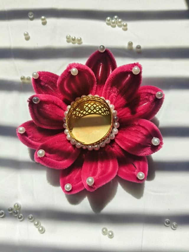 Royal Pink Lotus Diya (Pack Of Two)